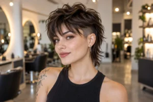 wolf cut short hair