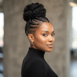 Braided Mohawk High Bun