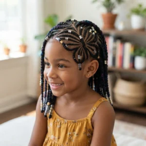Butterfly-Inspired Cornrow Design