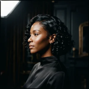 Classic Black French Curl Bob