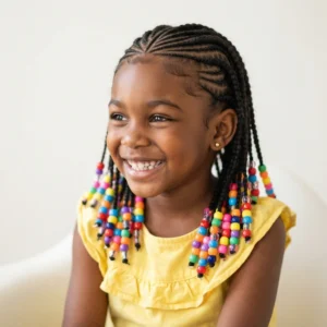 Cornrows With Colorful Beads