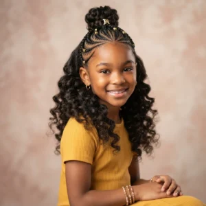Half-Up Cornrow Style