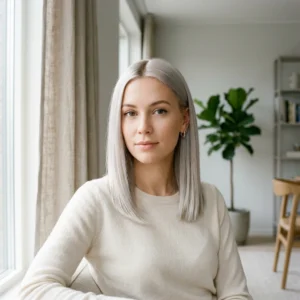 Platinum Blonde Shoulder-Length Hair