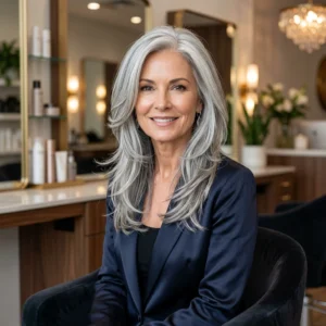 Silver Hair With Long Layers