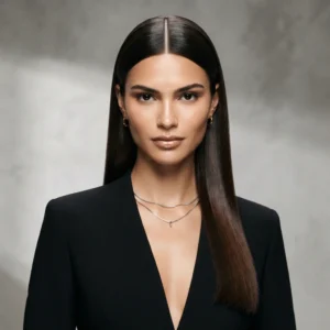 Sleek Center-Part Straight Hair