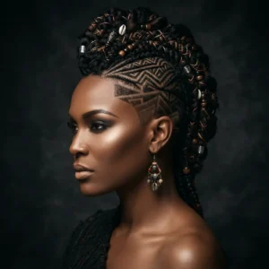 Tribal-Inspired Mohawk Braids