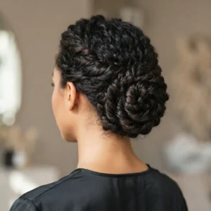 Twisted Curly Bun